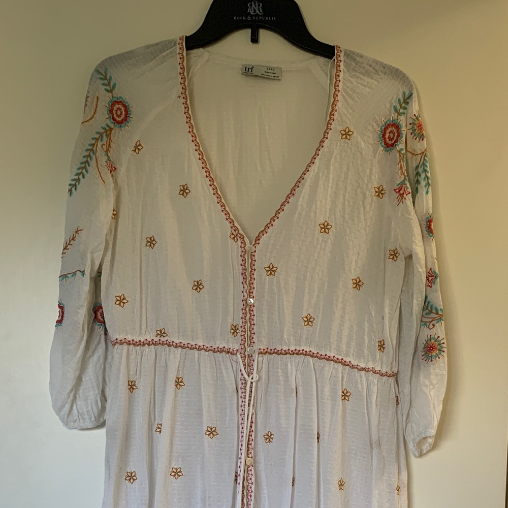 Zara Boho embroidered maxi dress
